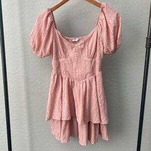 Pink Puff Sleeve Dress